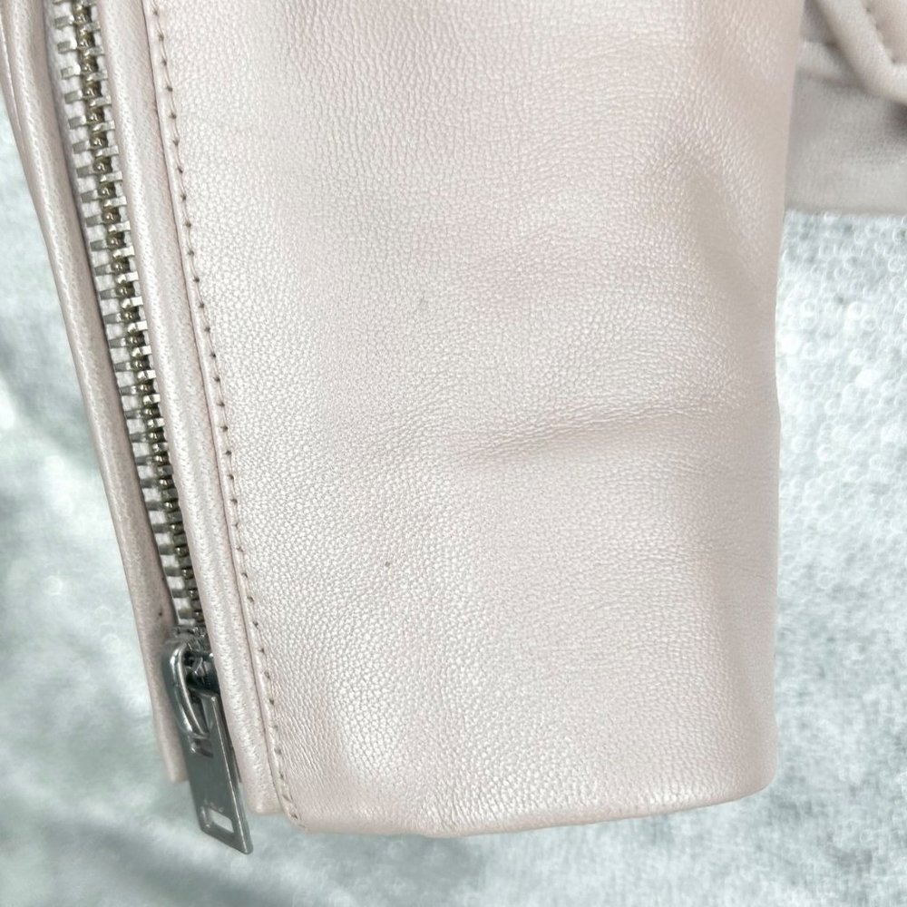 NWT Iro Milaspe Pearl Pink Lamb Leather Moto Jacket - Picture 8 of 11
